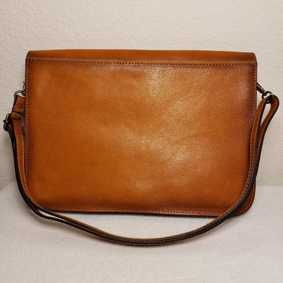 Pratesi Firenze Brown Italian Leather Crossbody Purse - Picture 3 of 7